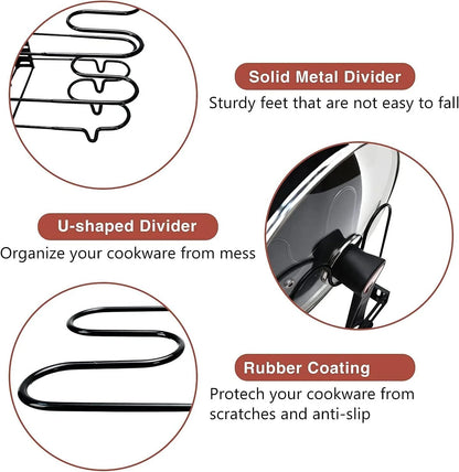 Pot Organizer Rack 8 Tiers Pots and Pans Organizer, Pot Lid Organizer for Kitchen Cabinet Cookware Organizers and Storage,Upgraded